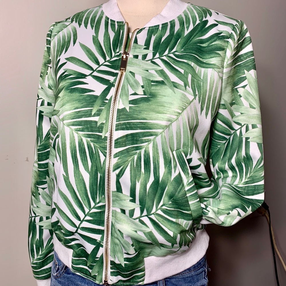 Forever 21 Green Leaf Light Spring Jacket Sz Small
